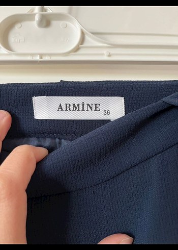 Lacivert Kemerli Kadın Kumaş etek - Görsel 2