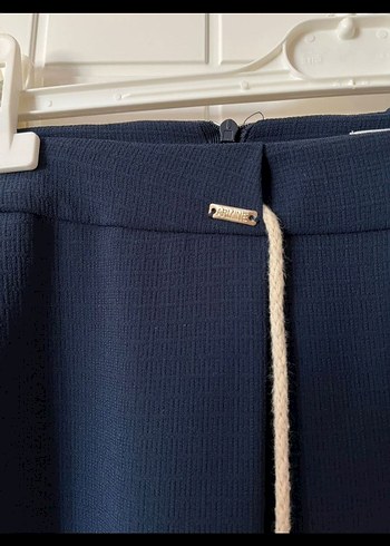 Lacivert Kemerli Kadın Kumaş etek - Görsel 3