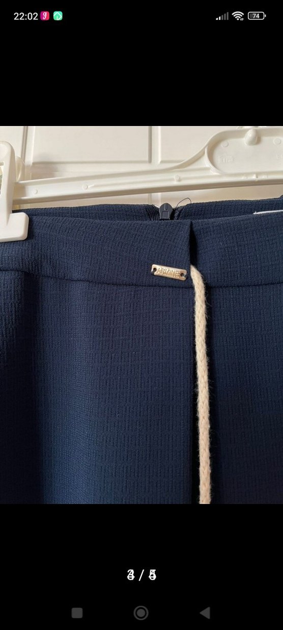 Lacivert Kemerli Kadın Kumaş etek - Görsel 3