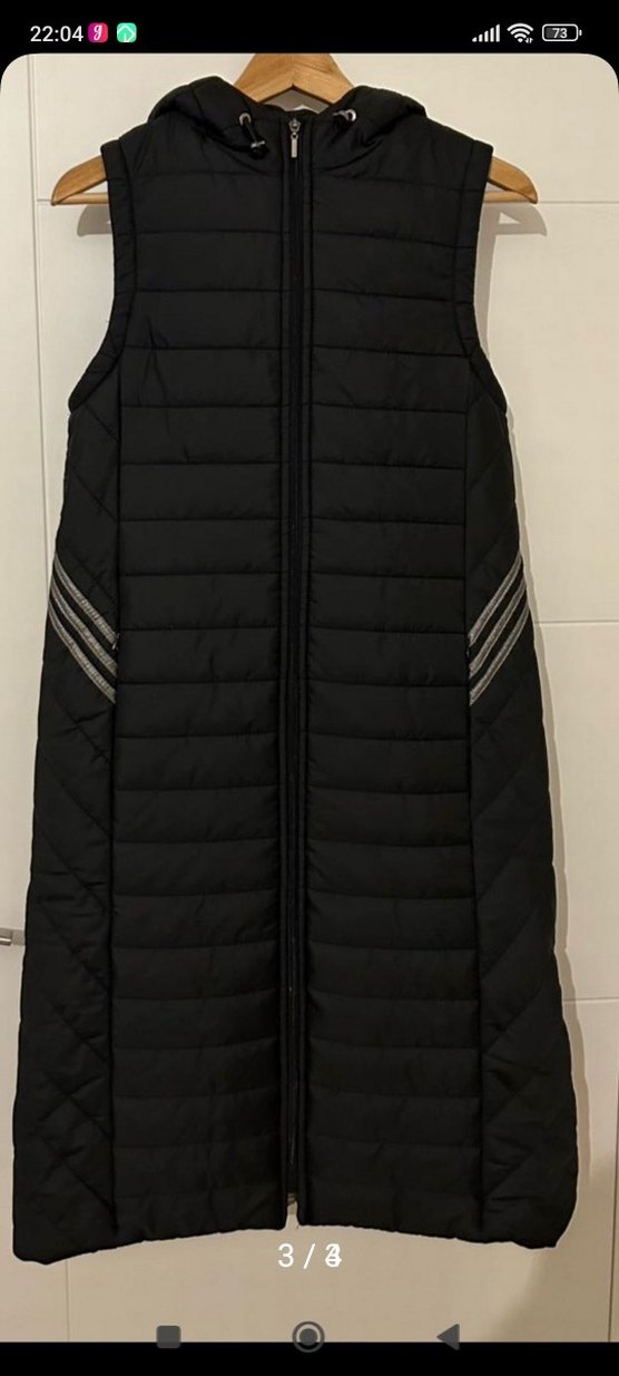 Siyah Fermuarlı Kadın Kapüşonlu Yelek - Görsel 3