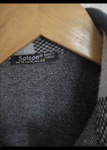 Gri Ekose Desenli Düğmeli Salaş Kadın Gömlek - Görsel 2