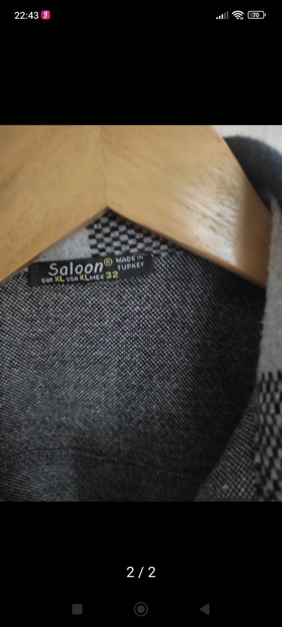 Gri Ekose Desenli Düğmeli Salaş Kadın Gömlek - Görsel 2