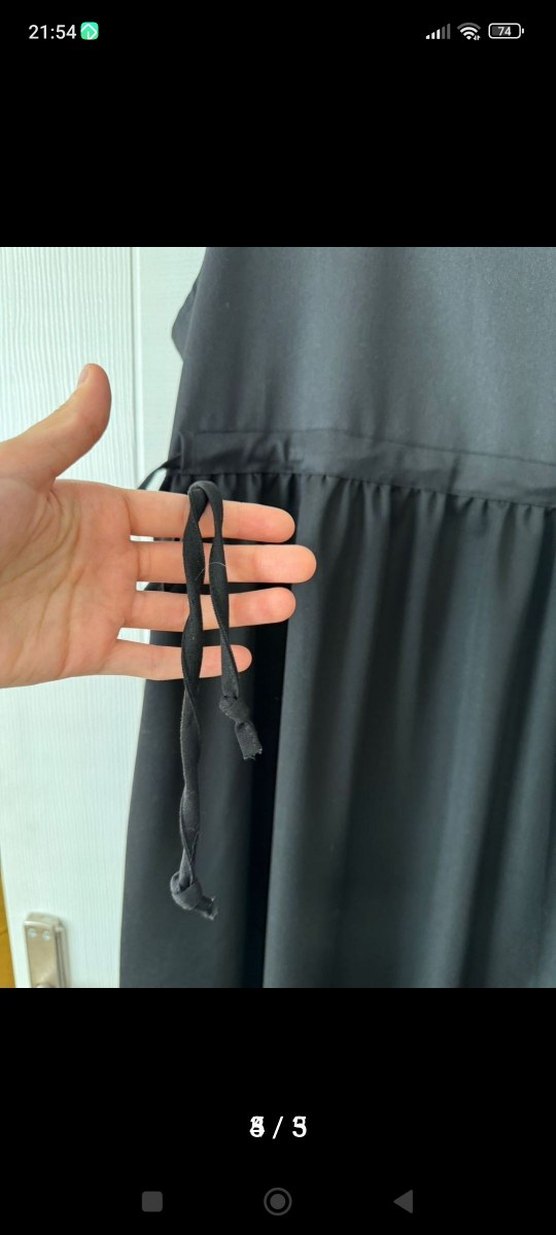 Kadın siyan Uzun Askısız Elbise - Görsel 4