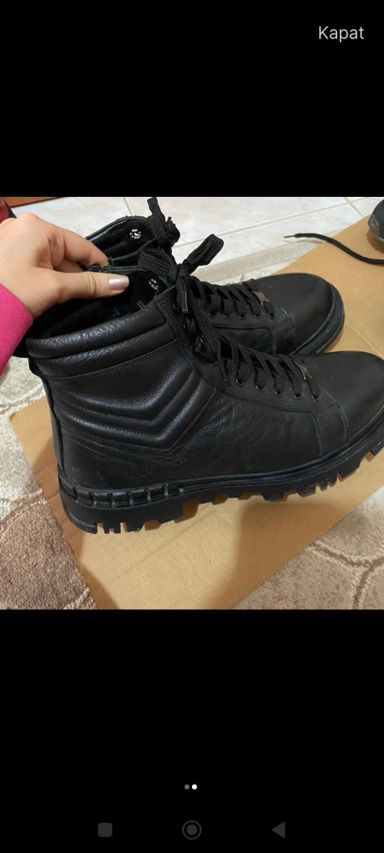 Siyah deri bot - Görsel 2