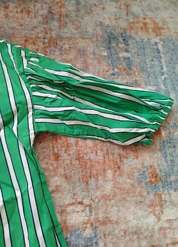 38 Beden yeşil Renk Koton kapri kol yazlık bluz