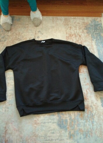 Siyah uzun kollu tshirt sweatshirt 