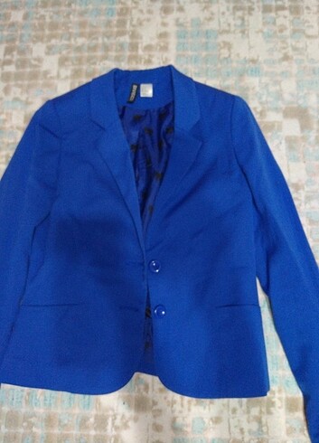 s Beden lacivert Renk Saks mavisi kadın slimfit klasik blazer ceket 
