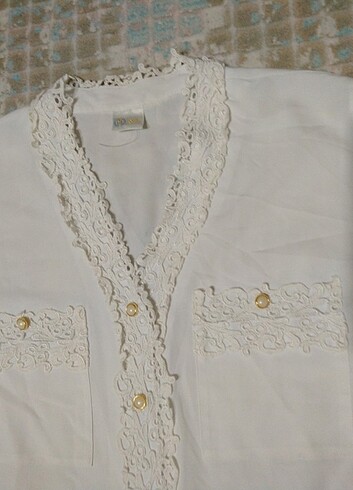 C&A Beyaz uzun kollu kadın gömlek vintage