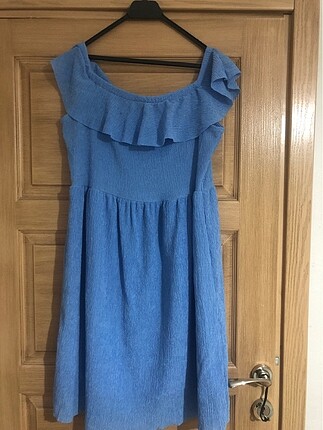 Midi boy mavi yazlık elbise