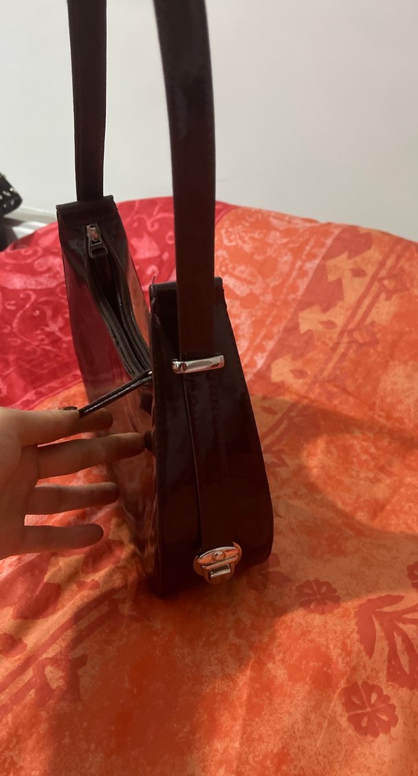 Kadın kahverengi  Deri Kemerli Gotik Çanta - Görsel 4