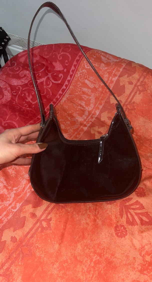 Kadın kahverengi  Deri Kemerli Gotik Çanta - Görsel 2