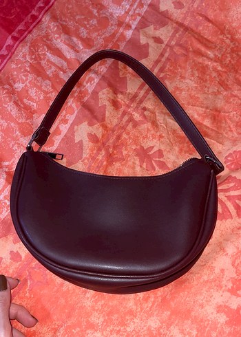 Bordo Deri Kadın Omuz Çantası - Görsel 2