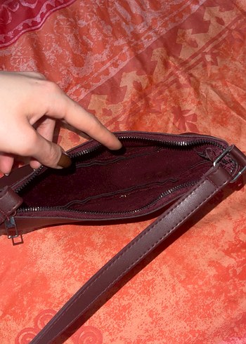 Bordo Deri Kadın Omuz Çantası - Görsel 3