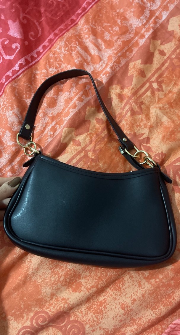 Siyah Deri Kadın Omuz Çantası - Görsel 2