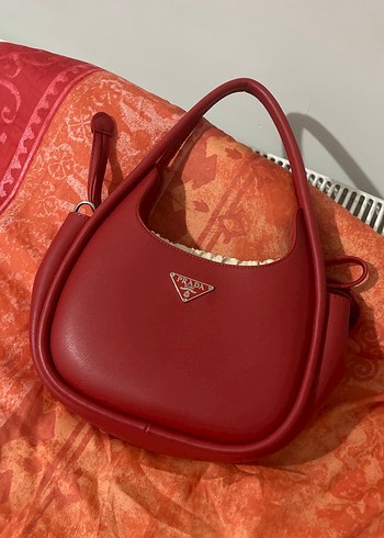 Kırmızı Deri Kadın Omuz Çantası - Görsel 3