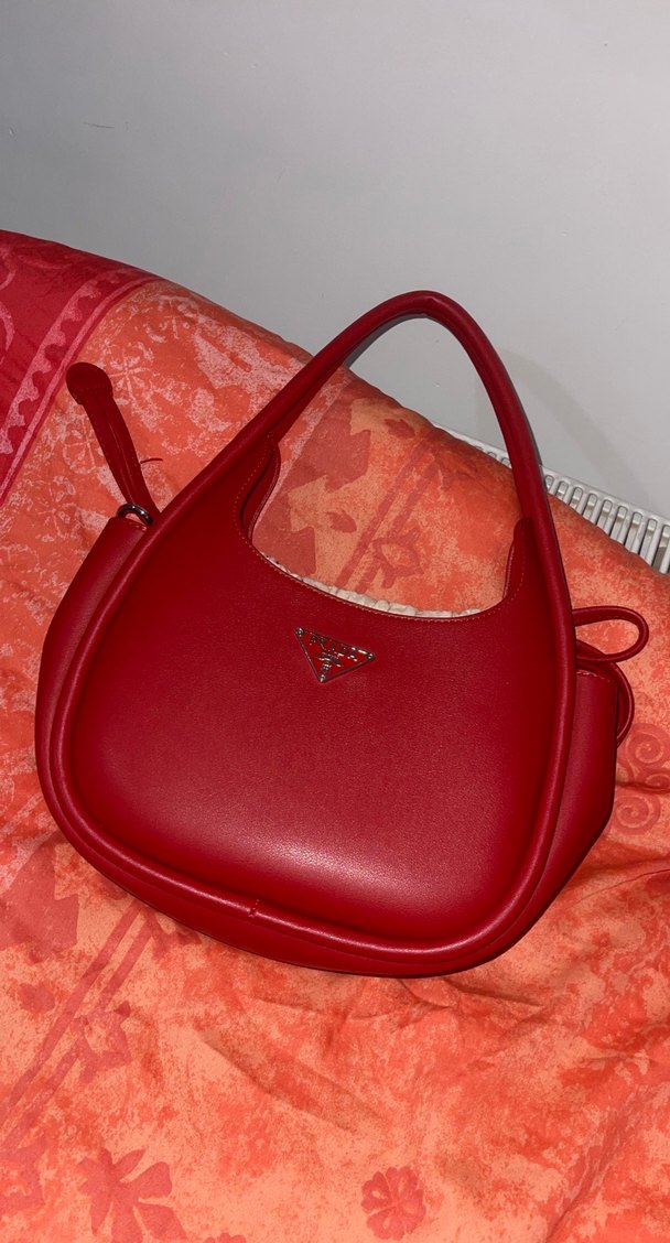 Kırmızı Deri Kadın Omuz Çantası - Görsel 2