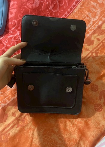 Siyah Deri Kadın Omuz Çantası - Görsel 2