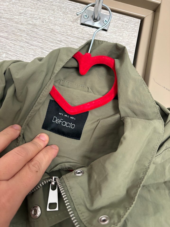 Kadın yeşil uzun Parka - Görsel 3