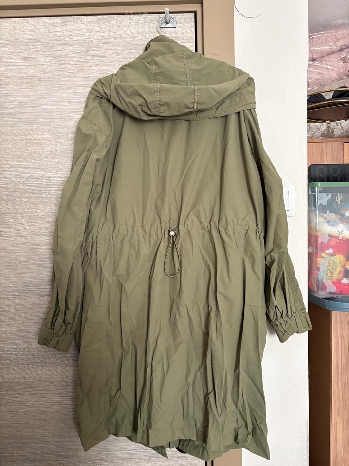 Kadın yeşil uzun Parka - Görsel 4