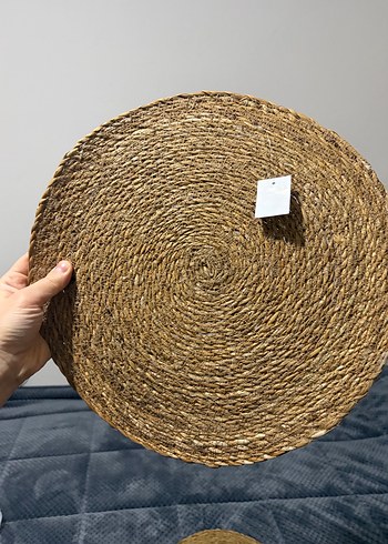 Bohem Tarzı Bej Yuvarlak hasır jüt Seti - Görsel 3