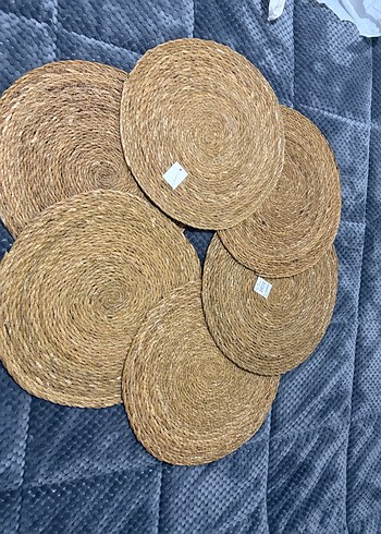 Bohem Tarzı Bej Yuvarlak hasır jüt Seti - Görsel 2