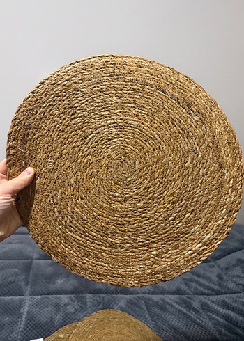 Bohem Tarzı Bej Yuvarlak hasır jüt Seti - Görsel 4