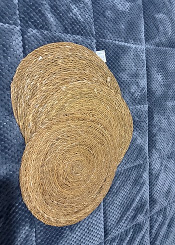 Bohem Tarzı Bej Yuvarlak hasır jüt Seti - Görsel 5