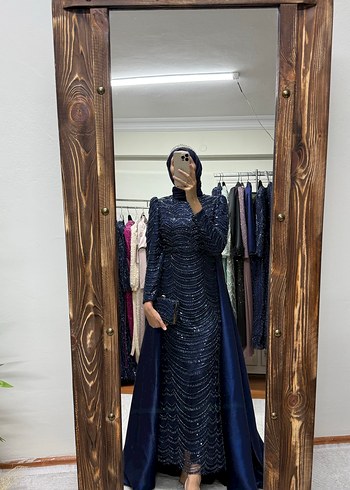 Pelerin detaylı kalem abiye - Görsel 4