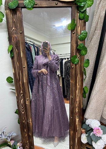 Lavanta kolu fiyonklu   Abiye Elbise - Görsel 2