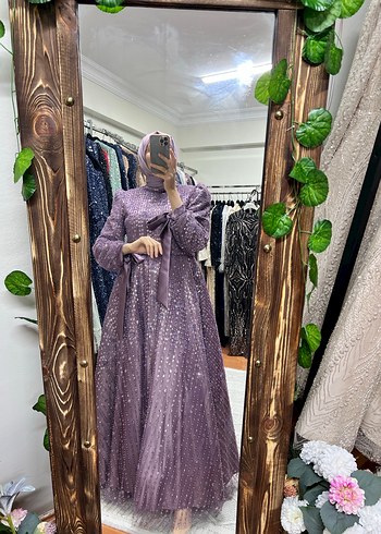 Lavanta kolu fiyonklu   Abiye Elbise - Görsel 4