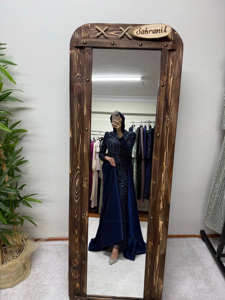 Pelerinli Abiye elbise - Görsel 4