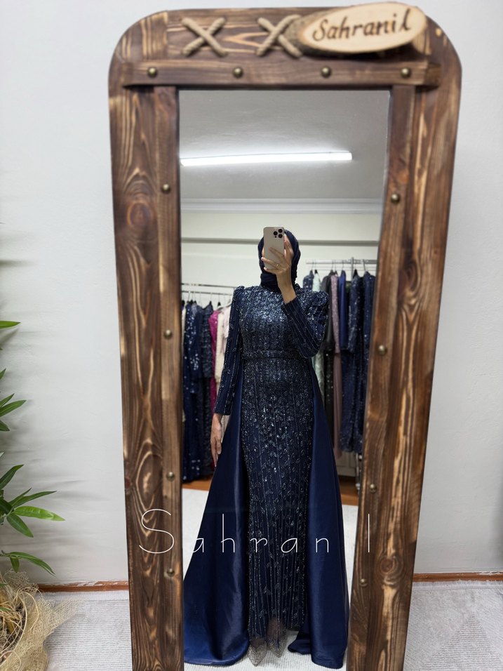 Pelerinli Abiye elbise - Görsel 2