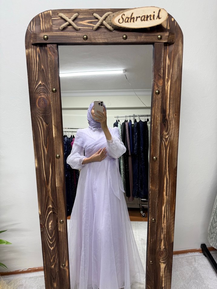 Lila ton Uzun Kadın Elbise - Görsel 3