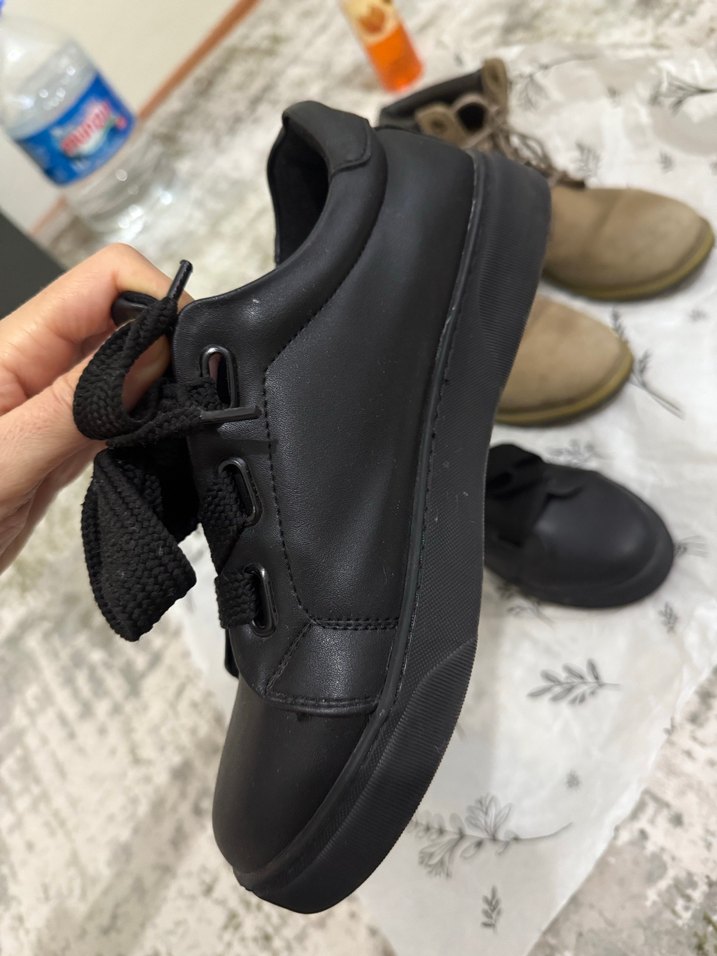 Siyah Bağcıklı Kadın Spor Ayakkabı - Görsel 5