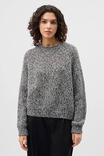 Zara gri triko oversize kazak