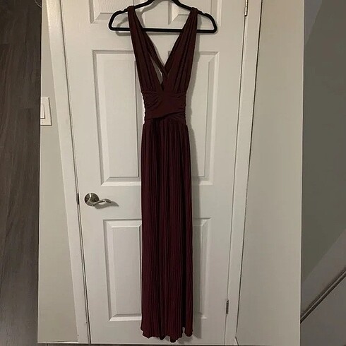 H&M H&M mürdüm mor abiye uzun elbise