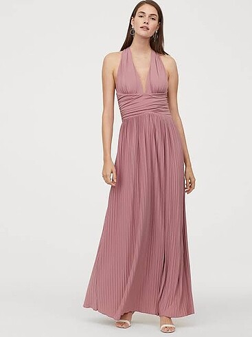 s Beden H&M mürdüm mor abiye uzun elbise