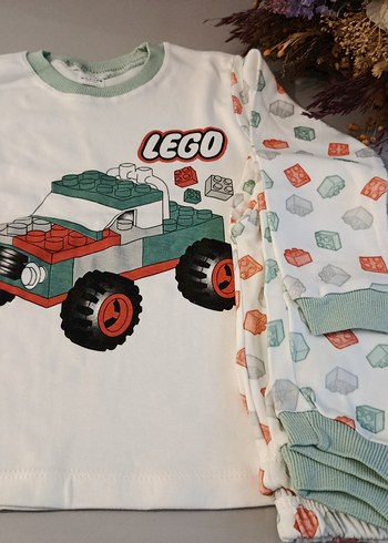 6 yaş Lego Baskılı Beyaz Pijama Takımı