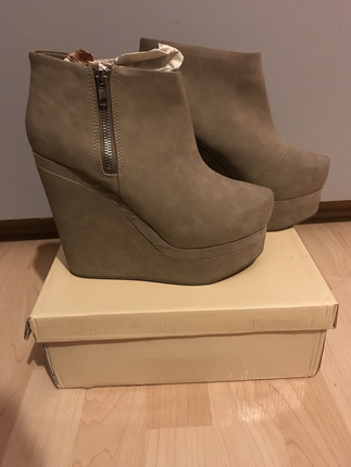 38 Beden H&M Nubuk Bej Rengi Platform Bot