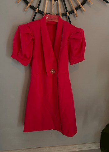 Kısa Kollu pembe Mini Düğmeli Kadın Kaban