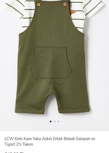 Erkek Çocuk Haki kısaı Kollu tişört Tulum - Görsel 4