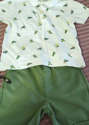 Bebek Erkek Kaktüs Desenli Yeşil Takım - Görsel 4