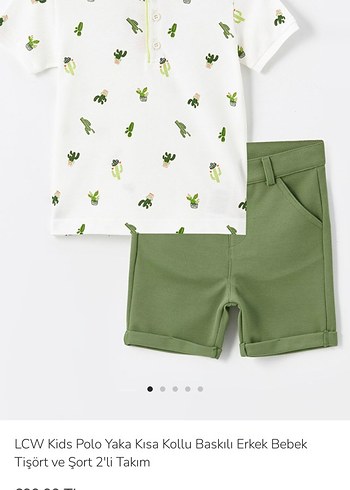 Bebek Erkek Kaktüs Desenli Yeşil Takım - Görsel 5