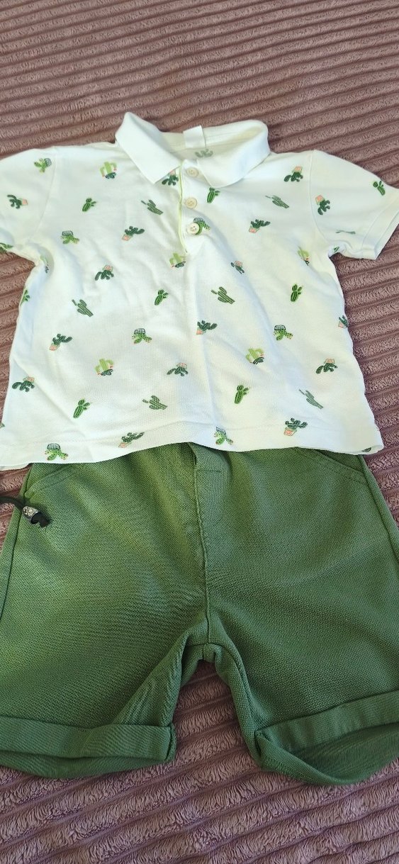 Bebek Erkek Kaktüs Desenli Yeşil Takım - Görsel 4