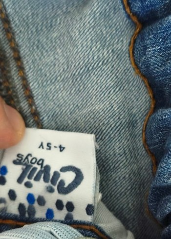 Erkek Çocuk Mavi Kemerli Denim Pantolon - Görsel 3