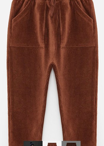 Düğmeli Kahverengi Erkek Çocuk Süet Pantolon - Görsel 4