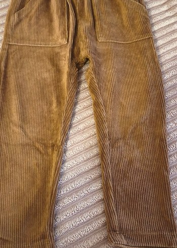 Düğmeli Kahverengi Erkek Çocuk Süet Pantolon - Görsel 2