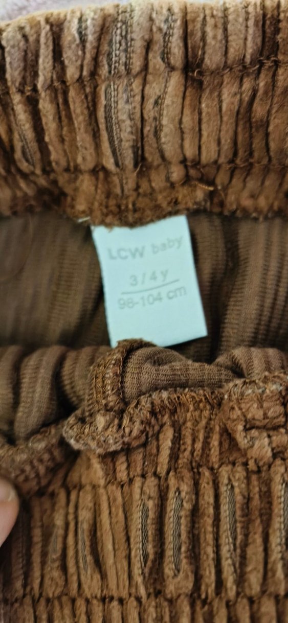 Düğmeli Kahverengi Erkek Çocuk Süet Pantolon - Görsel 3