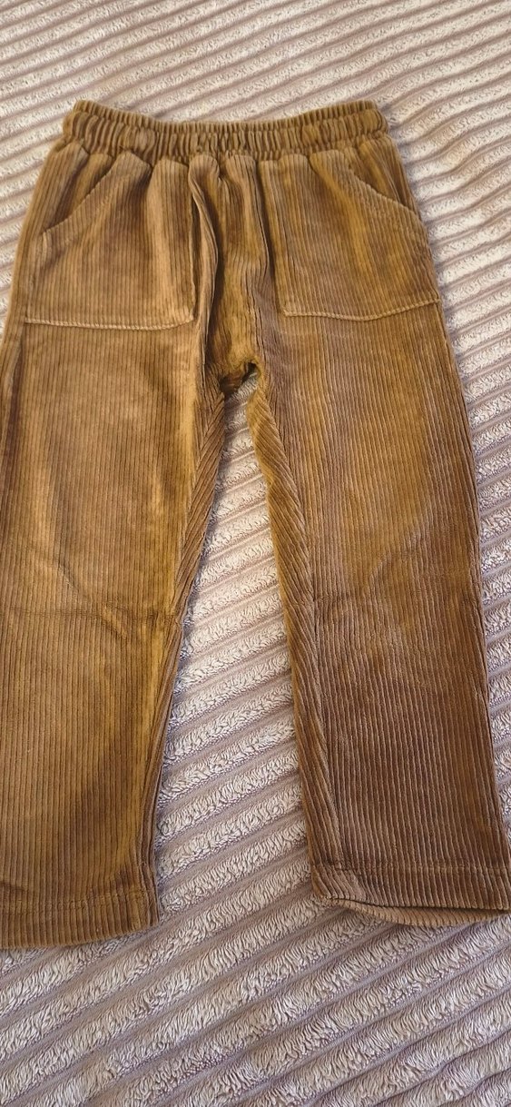 Düğmeli Kahverengi Erkek Çocuk Süet Pantolon - Görsel 2