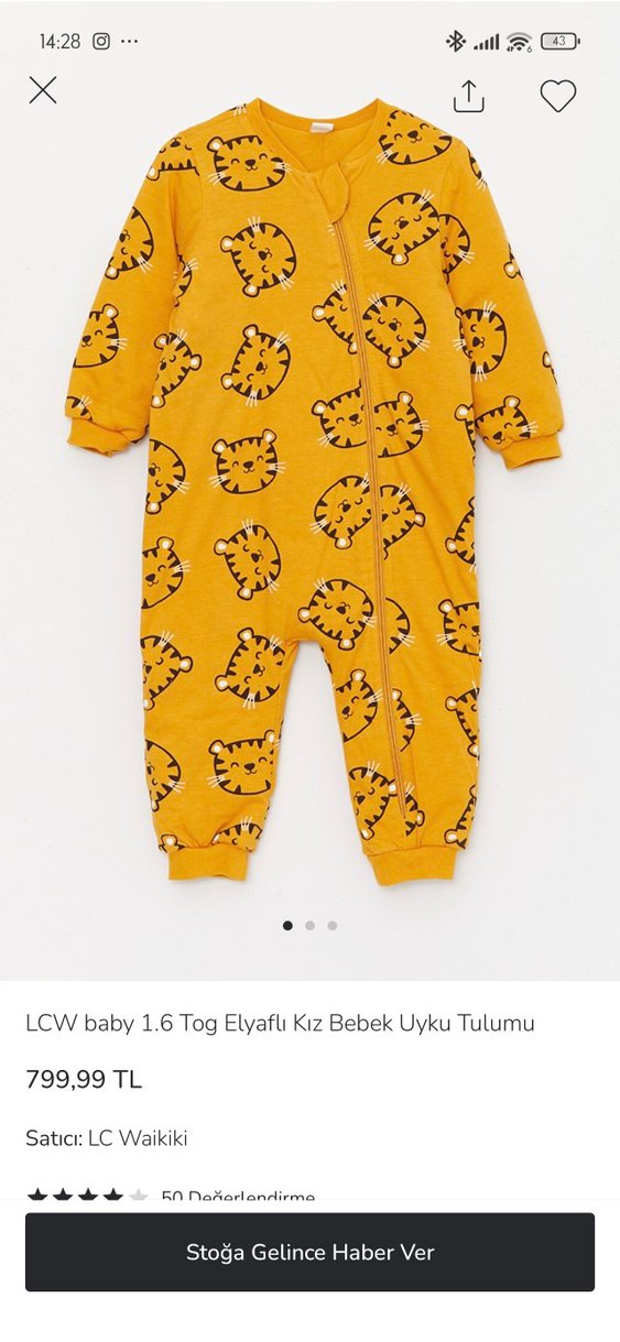 Sarı Fermuarlı uyku tulumu - Görsel 4